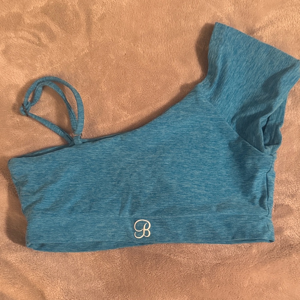 Bombshell Sportswear Blue One-Shoulder Sports Bra - Picture 3 of 3